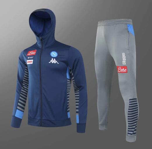 Napoli Blue Hoodie Jacket Training Suits With Pants 2020/21